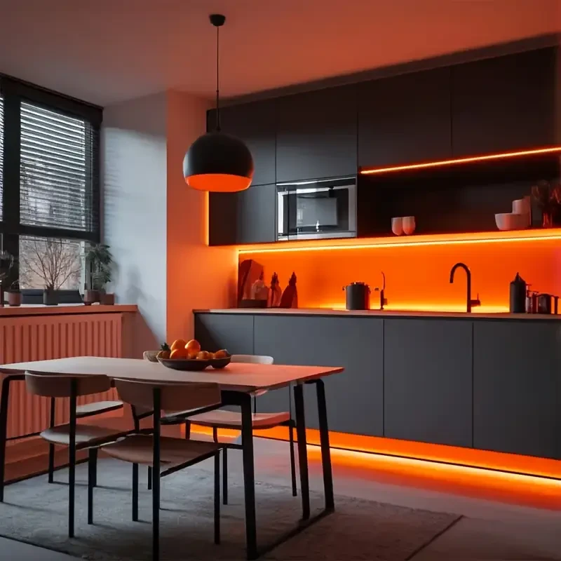 USB-Powered LED Neon Light Strip - Orange Glow, Easy to Install, Customizable DIY Design for Living Room, Kitchen, Bedroom, Bar, and More