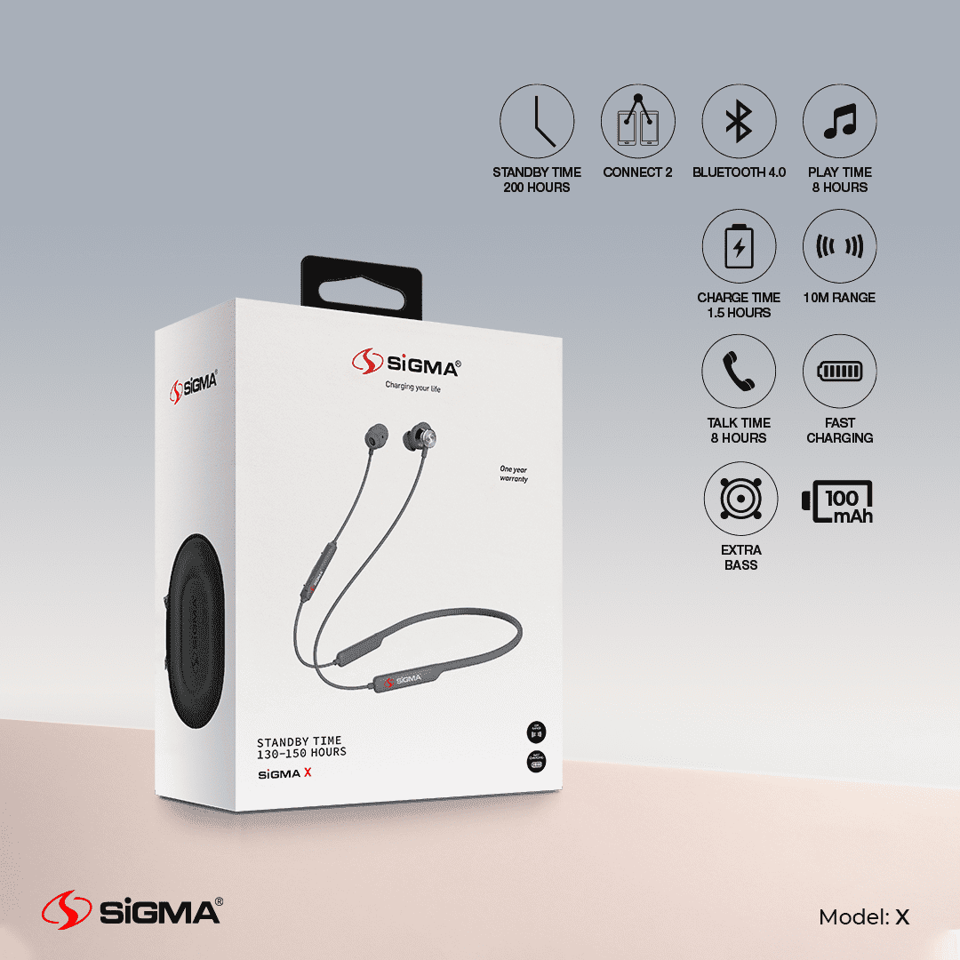Neckband Magnetic Sports Bluetooth Earphones Sigma-X