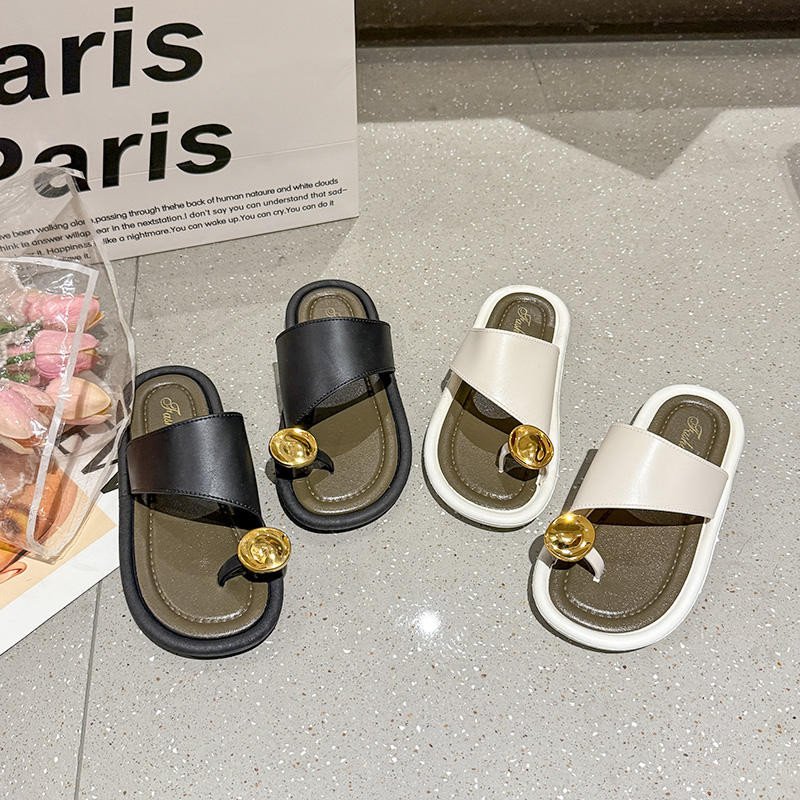 Women's Summer High-Bottom Butterfly Slip-On Flats Custom Non-Slip Beach Shoes Versatile Soled Wholesale Fashionable Breathable