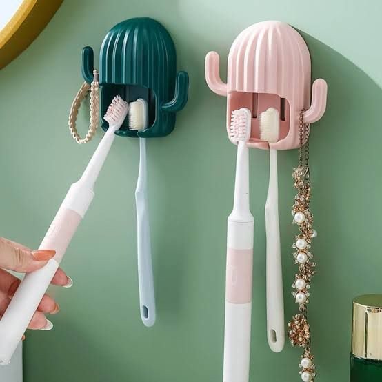Cactus shape toothbrush holder