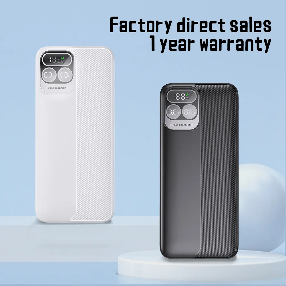 Portable Smart Power Bank 10000mah Portable Type C 22.5w Pd Fast Charging Powerbank With Digital Display Custom Logo