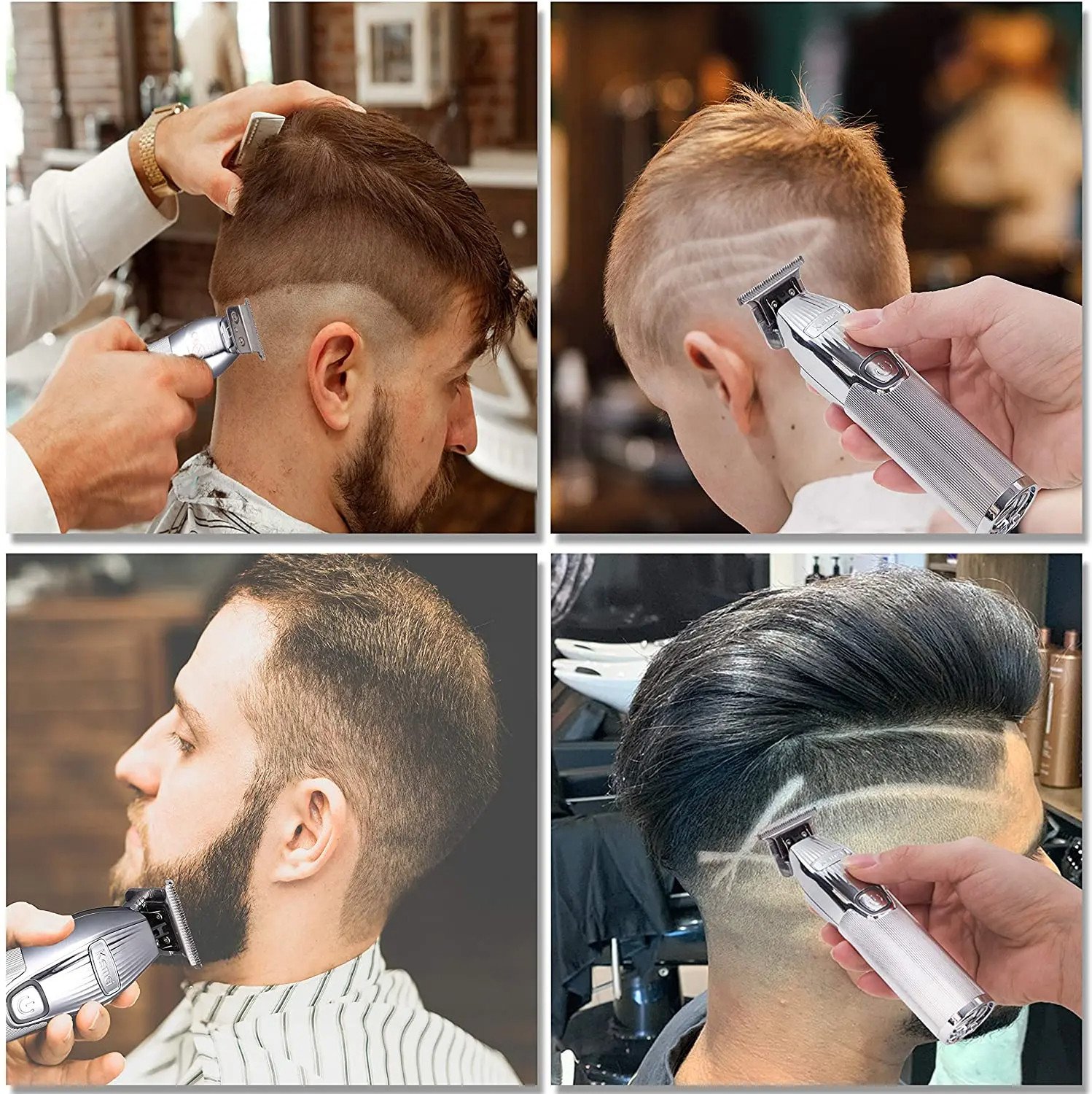 Professional Men'S Electric Hair Clippers Kemei KM-I32 High Quality USB Rechargeable Metal Men'S Hair Clipper