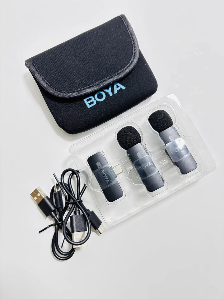 BY-V20 Microphone Wireless Microphone Lavalier 2.4GHz Portable Mic for Smartphone Wireless Recording