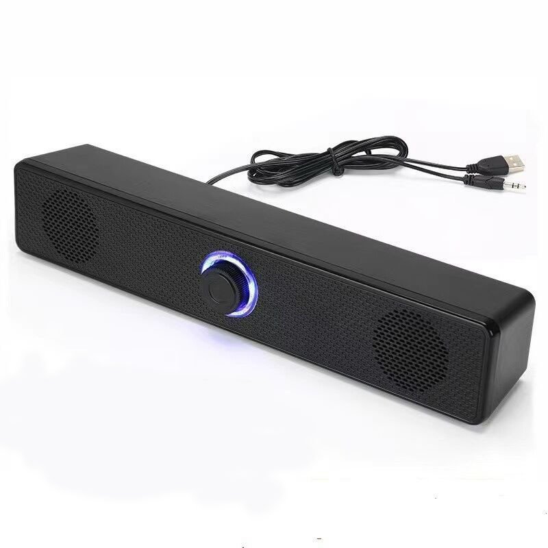 2025 Professional Portable USB Card Wireless Audio BT Speaker LED Light Sound Bar for Computer Desktop with High Quality Audio