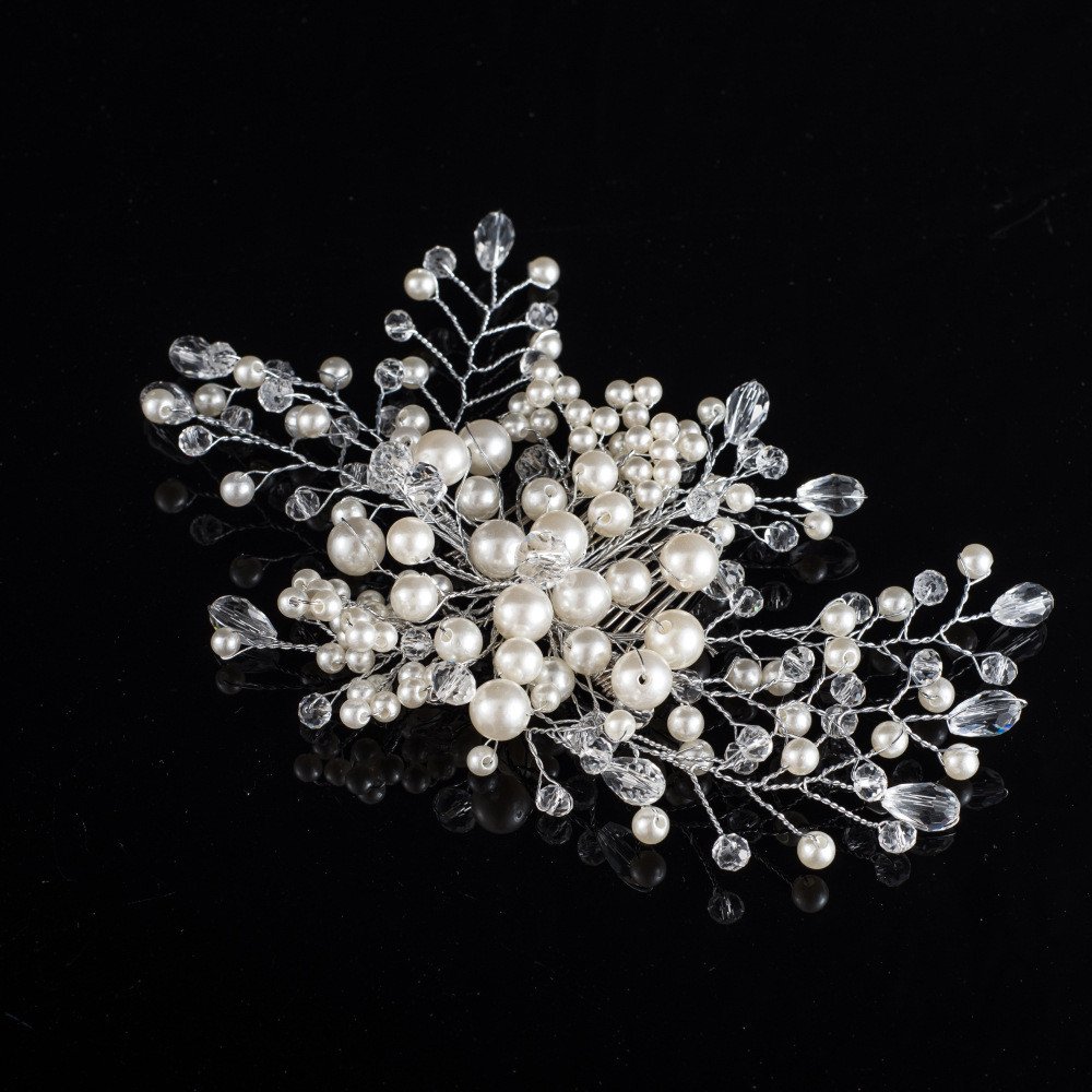 MLTS044-2 Fashion Bridal Pearls Hair Comb Elegant Flower Hair Comb Wedding Hair Jewelry Wholesale