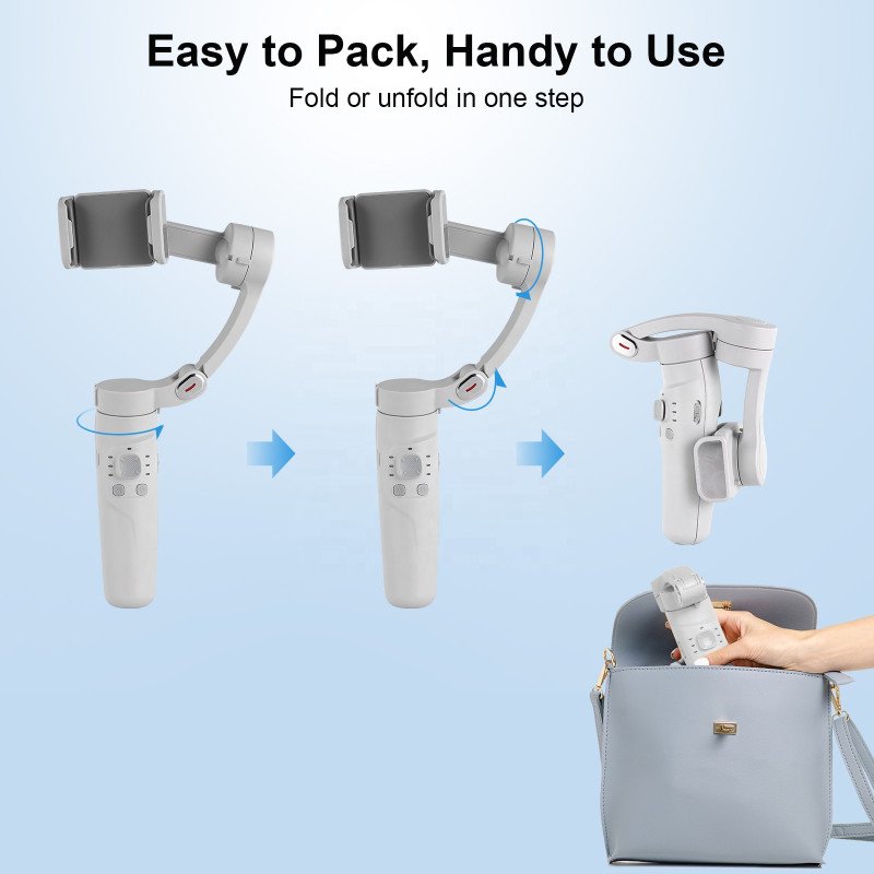 M1 Foldable 3-Axis Gimbal Stabilizer for Smartphones Face Tracking YouTube TikTok Vlog Sports With Tripod for Cameras